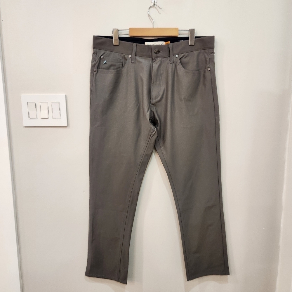 Tailor Vintage Pants Mens 36x30 Gray Luxe Performance New Canaan Golf Casual*